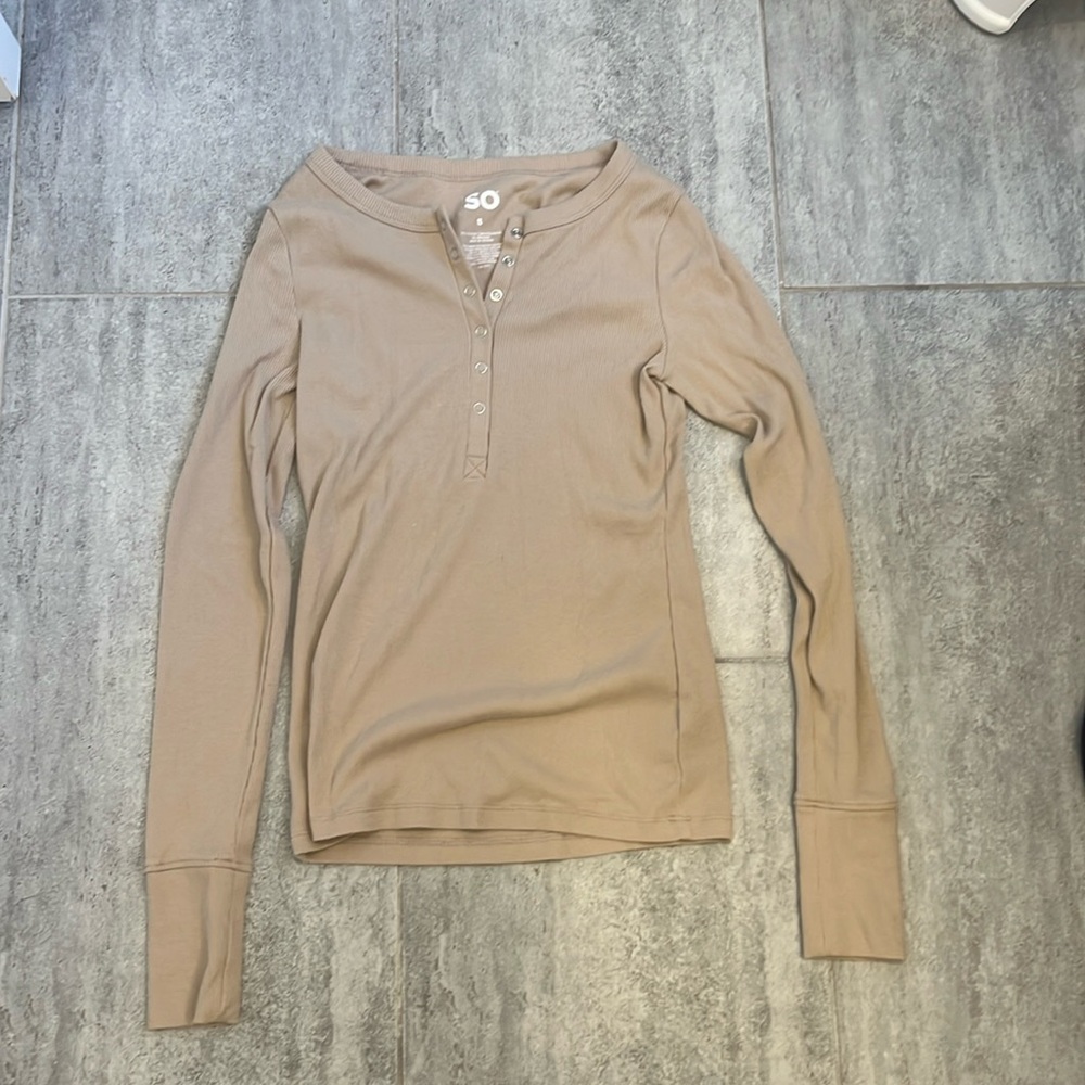 SO Women's Beige Long Sleeve shirt